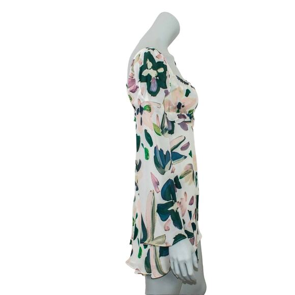 Stone cold fox Size 0 Silk Mini Dress white hopper Floral - Picture 6 of 11